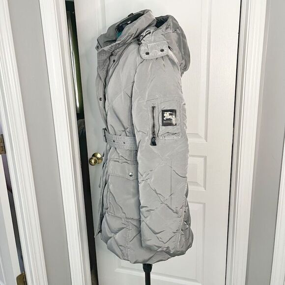 Burberry Weatherproof Puffer Goose Down Belted Pocket Nova Check Hooded Coat - Picture 5 of 14